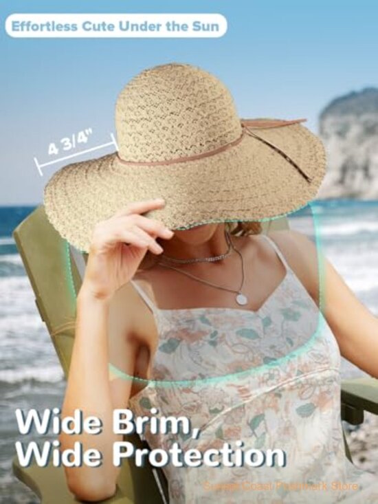 Floppy Sun Hat Wide Brim Packable Foldable Travel Lace main image 6